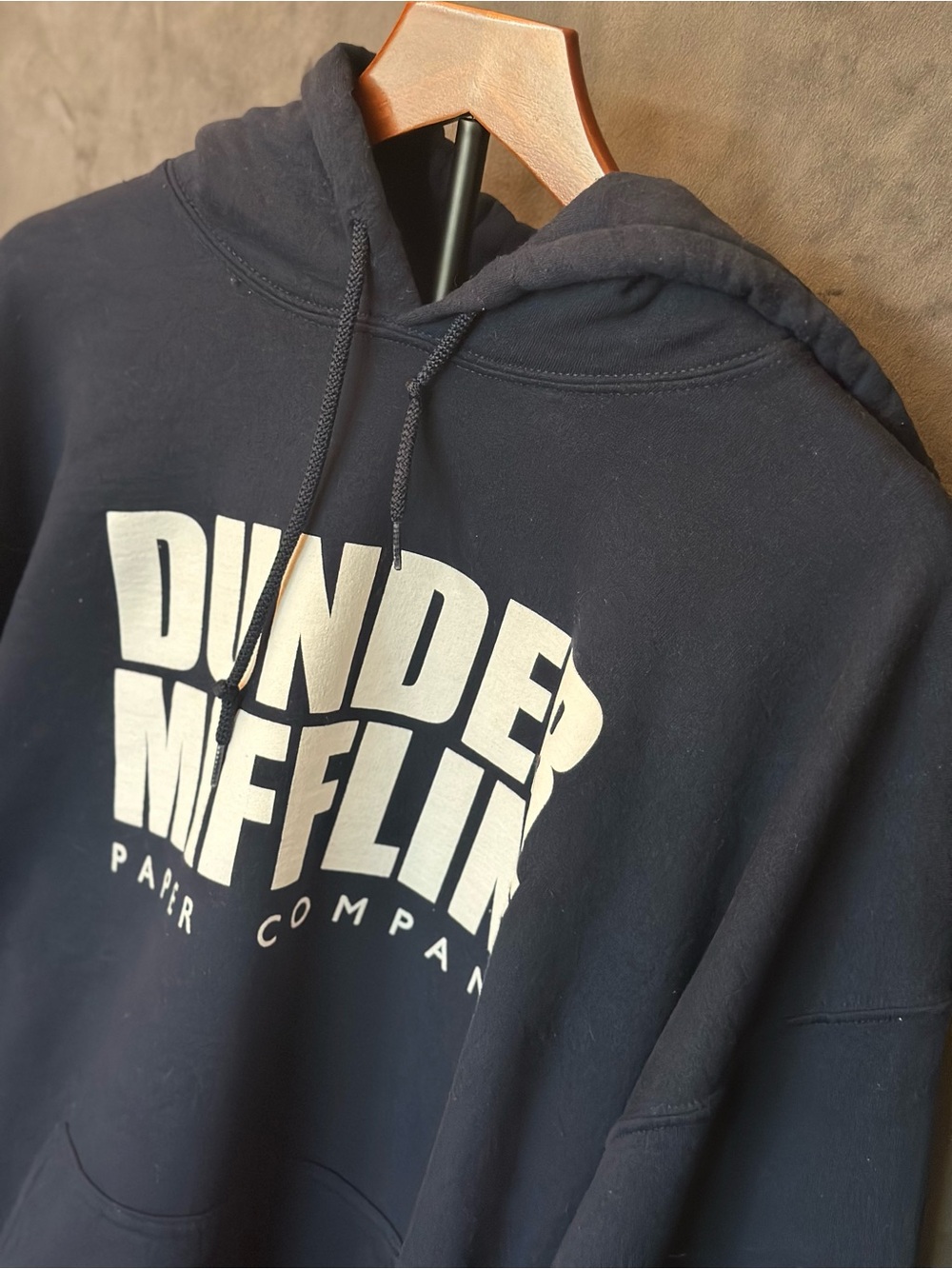 Gildan Navy 'Dunder Mifflin' Pullover Hoodie
